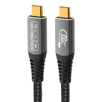 Thunderbolt 5 dátový kábel – Type-C video kábel, meď, dĺžka 0,5–2 m