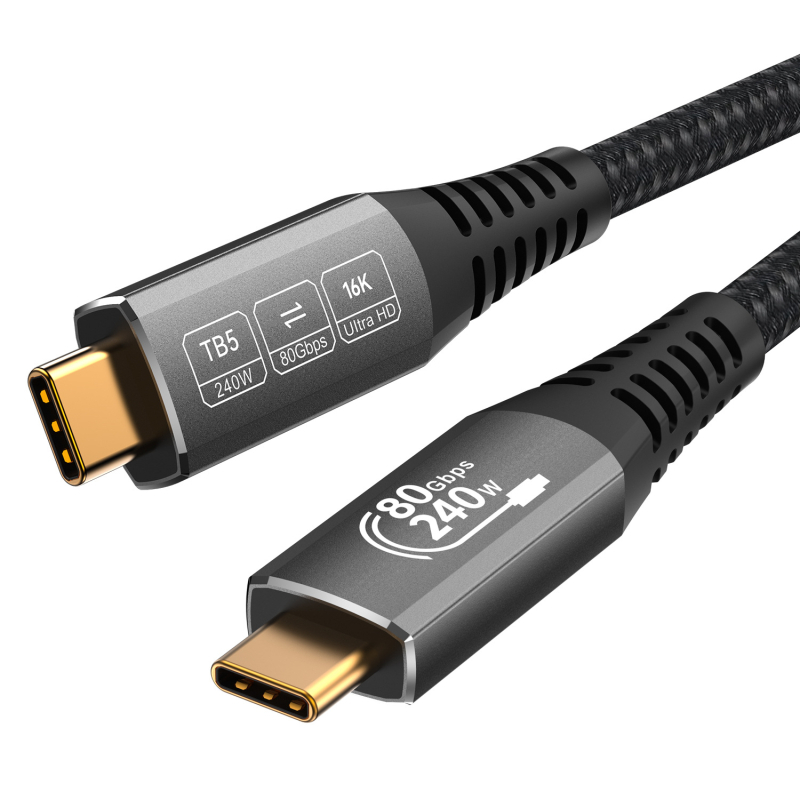 Thunderbolt 5 dátový kábel – Type-C video kábel, meď, dĺžka 0,5–2 m