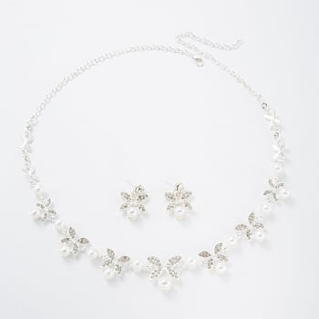 Set de bijuterii de nuntă în două piese: colier și cercei cu motif de fluture, aliaj, lanț de bambus, stil feminin, nou stil chinezesc