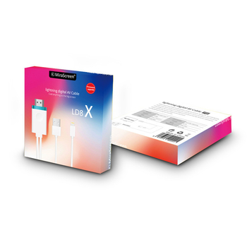 MiraScreen LD8 HDMI kabel za zrcaljenje zaslona iPhone X/7/iPad – 2 m, niklani konektori, bakar bez kisika