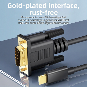 Adaptér Type-C na VGA kábel, CS5260 čip, VGA rozhranie, 1080P podpora, pre notebooky/monitory