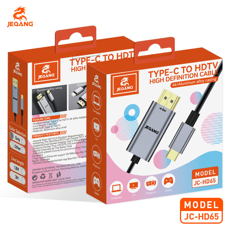 Type-C kabel za HDTV za iPhone 15 i notebook, 4K60Hz, niklirani konektori