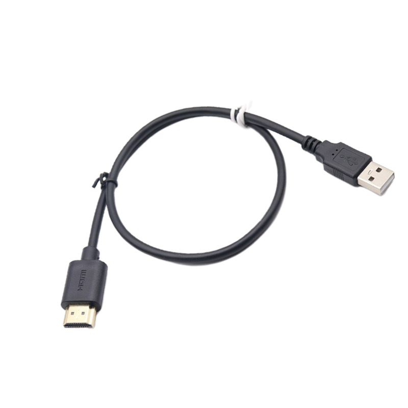 Cablu adaptor USB către HDMI cu alimentare, conector HDMI masculin, conductor din cupru, pentru PC