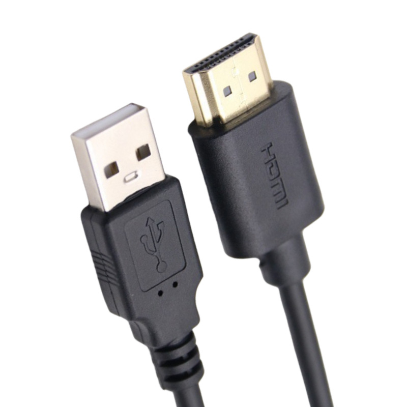 Cablu adaptor USB către HDMI cu alimentare, conector HDMI masculin, conductor din cupru, pentru PC