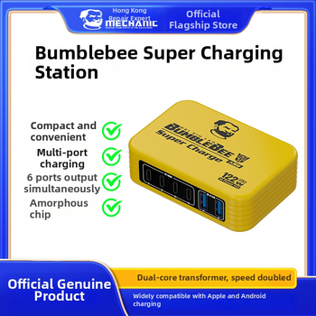 Ou Zheng Ozq4 kuue USB-pordiga kiirlaadimisjaam LED-indikaatoritega Apple'i ja Androidi telefonidele