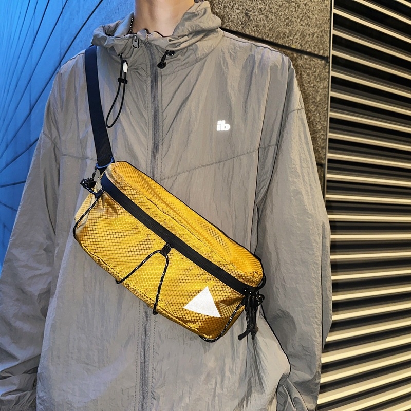 Мъжка нейлонова chest bag, street trendy стил, лято 2024, ципово затваряне, вътрешен джоб за мобилен телефон