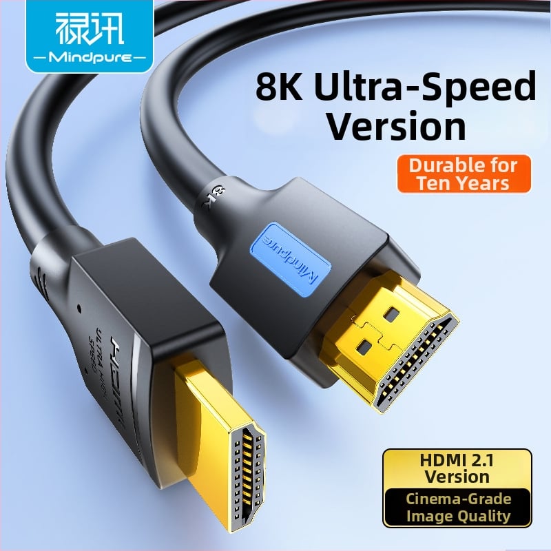 Cablu HDMI, HDMI 2.1, 8K compatibil, Conectori placati cu aur, Fir de cupru CCS, Lungime 0,5–10 m