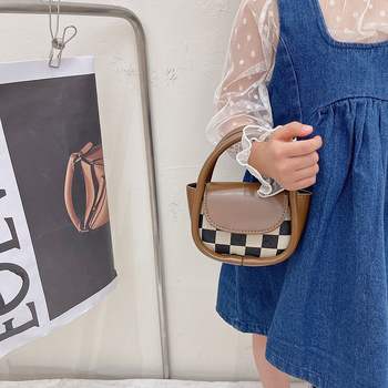 Geantă crossbody pentru copii din PU, model abstract, închidere cu capac, căptușeală poliester, curea unică