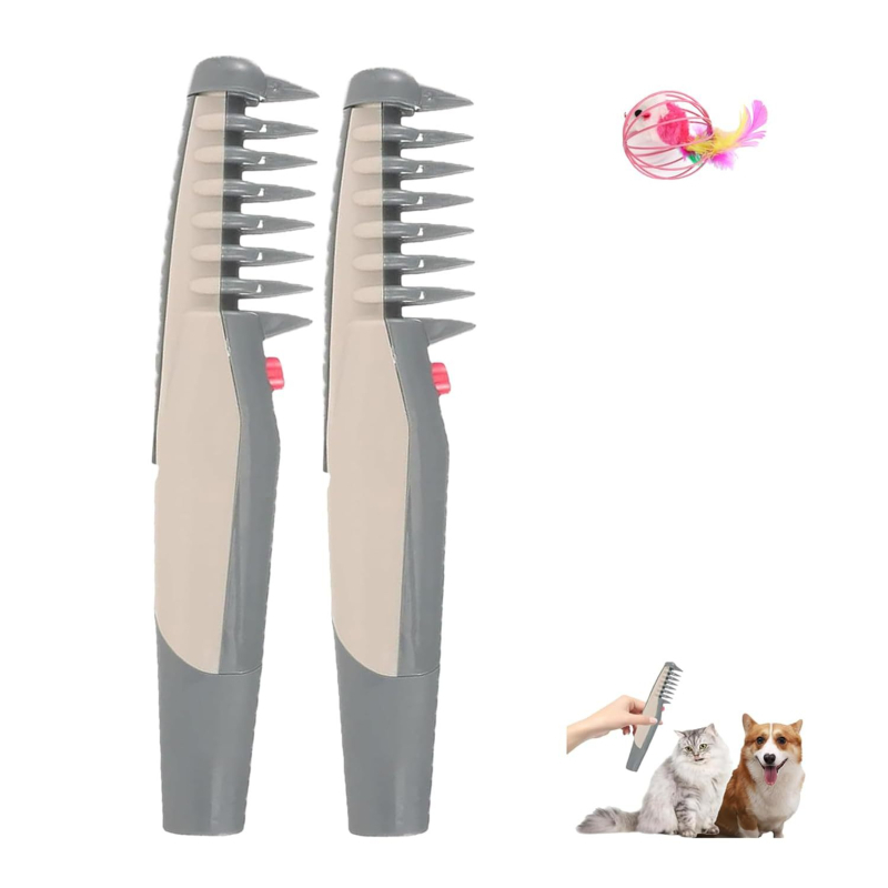 Elektromos háziállat-gondozó fésű beépített vágófejjel, univerzális macskák és kutyák számára, szőrtisztító funkcióval, ABS ház