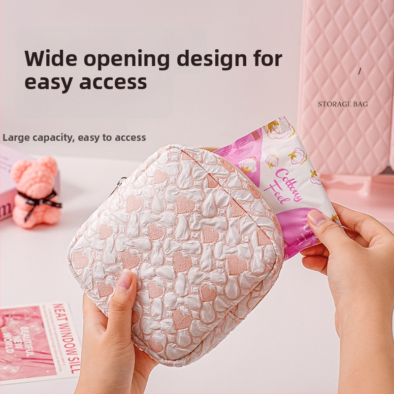 Torba za pohranu higijenskih jastučića i kozmetike s velikim otvorom, poliester, podstava poliester, motiv anime, putnički stil