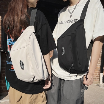 Geantă de talie în stil japonez din nylon, căptușită poliester, închidere cu fermoar