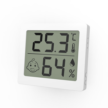Moseko Kućni monitor temperature i vlage — visoka preciznost, zaslon s osmijehom, CR2032 baterija