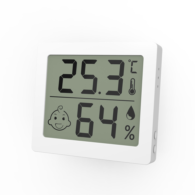 Moseko Kućni monitor temperature i vlage — visoka preciznost, zaslon s osmijehom, CR2032 baterija
