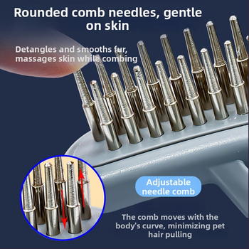 Monaf pieptene plastic pentru animale de companie, pentru blană lungă la pisici și câini, perie de descurcare cu dinți în două rânduri (Cod produs: Other)