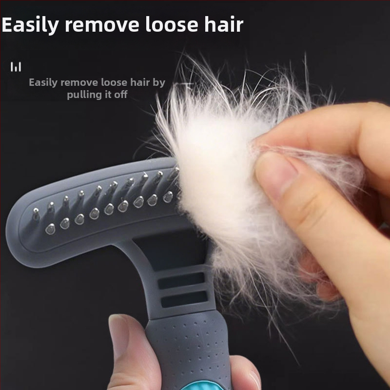 Monaf pieptene plastic pentru animale de companie, pentru blană lungă la pisici și câini, perie de descurcare cu dinți în două rânduri (Cod produs: Other)