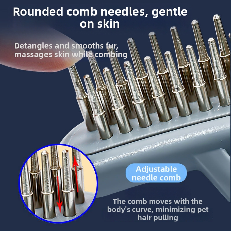 Monaf pieptene plastic pentru animale de companie, pentru blană lungă la pisici și câini, perie de descurcare cu dinți în două rânduri (Cod produs: Other)