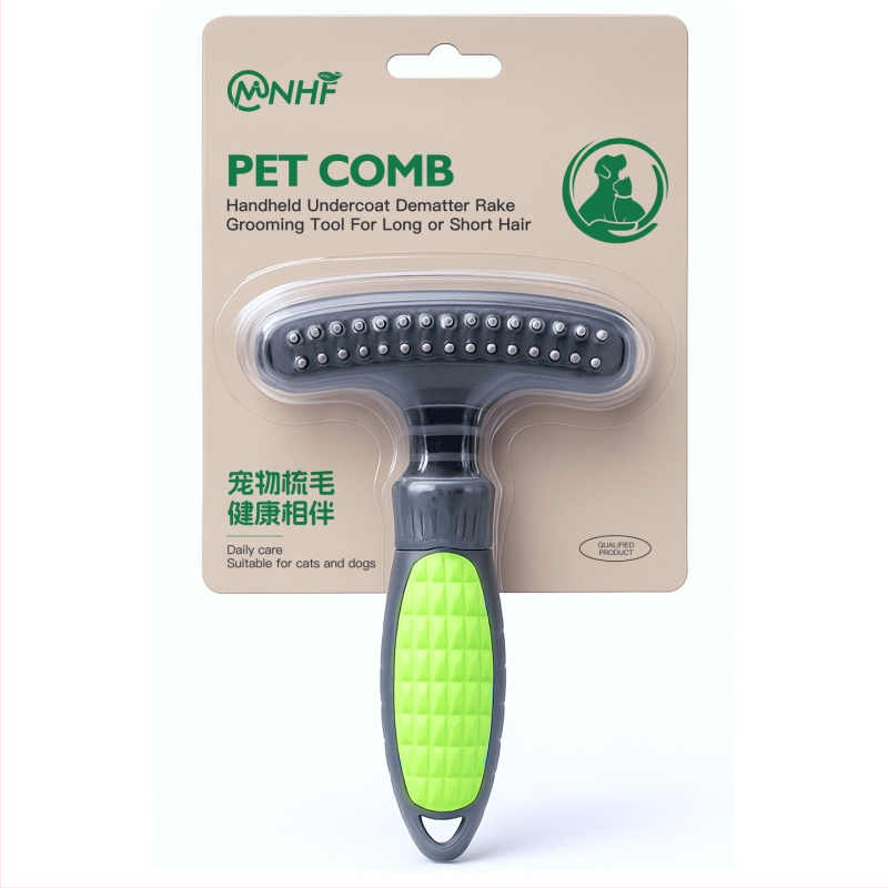 Monaf pieptene plastic pentru animale de companie, pentru blană lungă la pisici și câini, perie de descurcare cu dinți în două rânduri (Cod produs: Other)