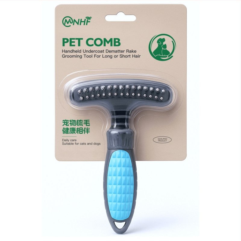 Monaf pieptene plastic pentru animale de companie, pentru blană lungă la pisici și câini, perie de descurcare cu dinți în două rânduri (Cod produs: Other)