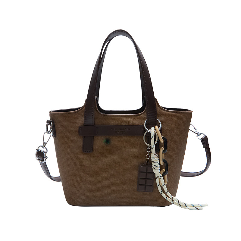 Crossbody bucket táska — PU bőr, városi minimalist stílus, cipzár, vízszintes négyzet alak, poliészter bélés