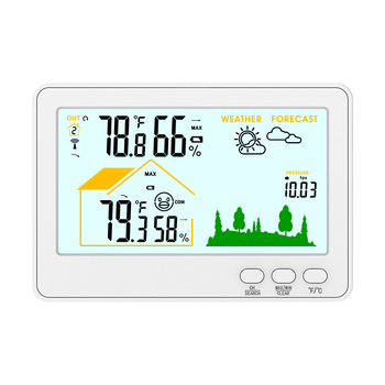 Bežični termometar za unutarnju i vanjsku upotrebu, mjerenje temperature i vlage, vremenski sat s prognozom vremena, Type-C