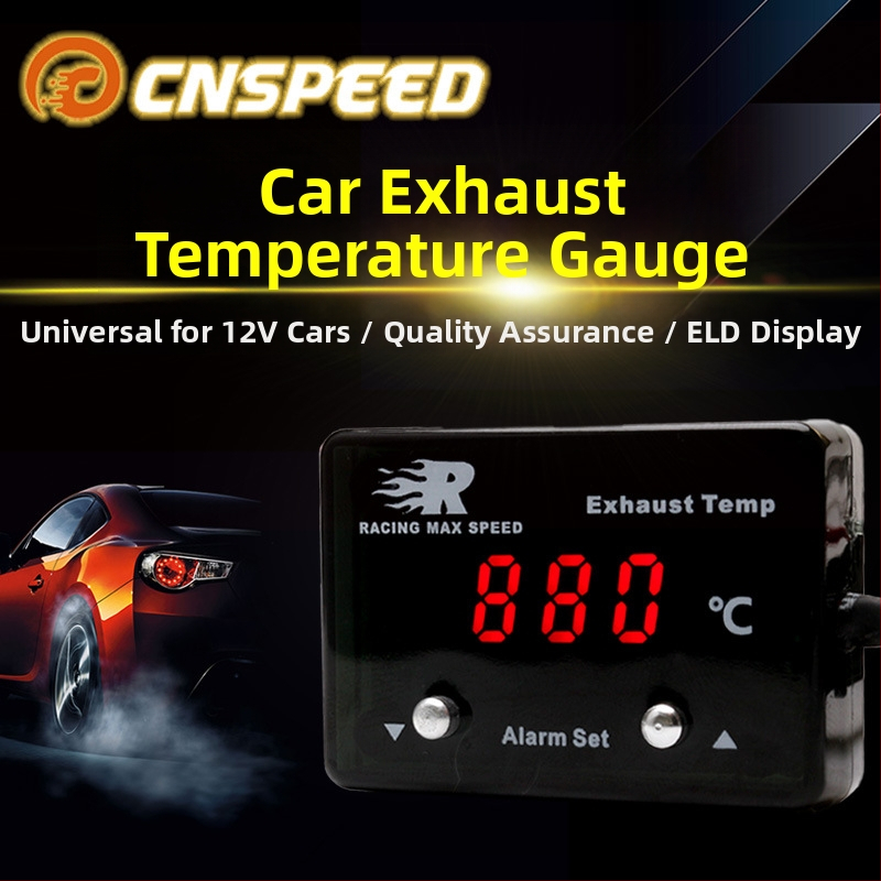 Izplūdes gāzu temperatūras mērinstruments ar digitālo displeju - 0-1000°C, precizitāte 95%, 12V auto sensoram, CNSPEED P-ETM-01