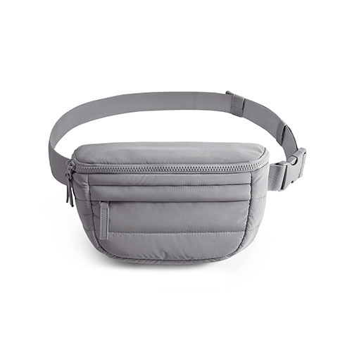 Quilted nylon hip bag s crossbody remenom, velika kapaciteta, zatvaranje na zip, unutarnja džep za telefon, laminirani džep na zip