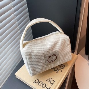 Torbica za kozmetiku od corduroy, unisex, podstava corduroy, zatvarač, ultra lagana i izdržljiva, za svakodnevnu upotrebu