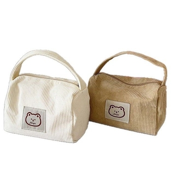 Torbica za kozmetiku od corduroy, unisex, podstava corduroy, zatvarač, ultra lagana i izdržljiva, za svakodnevnu upotrebu