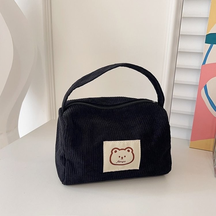 Torbica za kozmetiku od corduroy, unisex, podstava corduroy, zatvarač, ultra lagana i izdržljiva, za svakodnevnu upotrebu