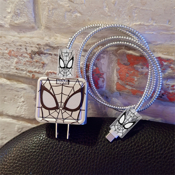 Husa protectie TPU pentru cablu de date iPhone 14, design desene animate, compatibil cu încărcarea 18-20W