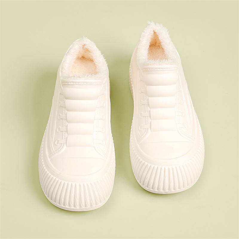 Moteriški lietaus botai iš PVC, žemas vamzdelis, stora padas, plokščias kulnas, visoms sezonoms