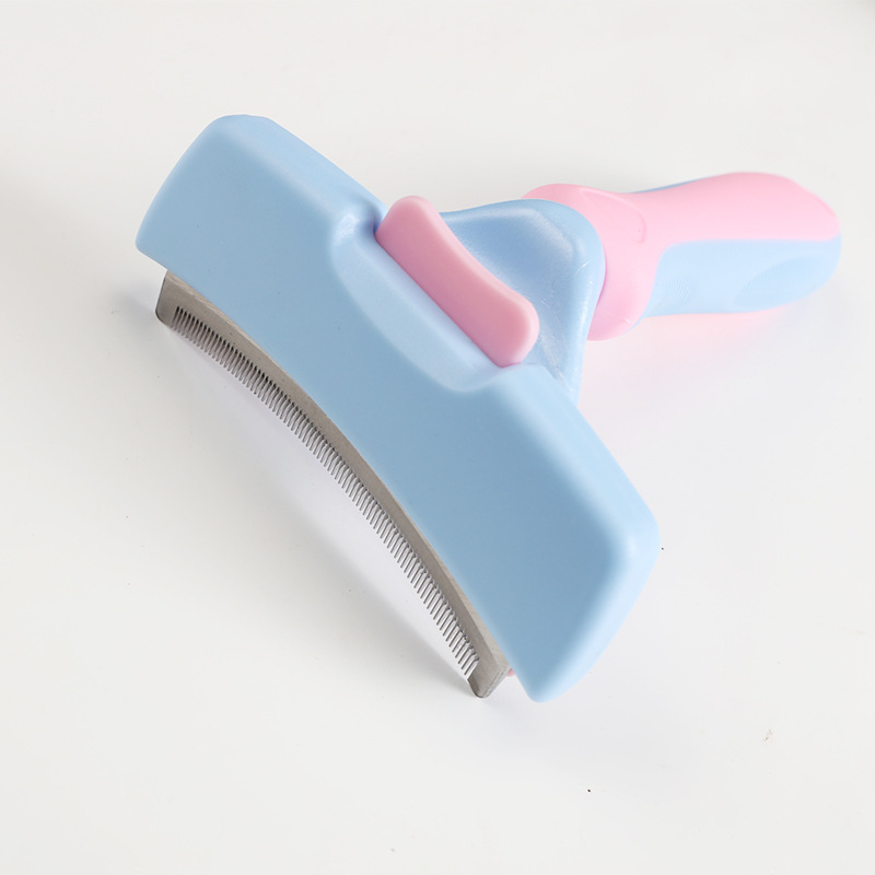 Pieptene pentru îndepărtarea părului la pisici și câini – descurcător, din oțel inoxidabil și plastic