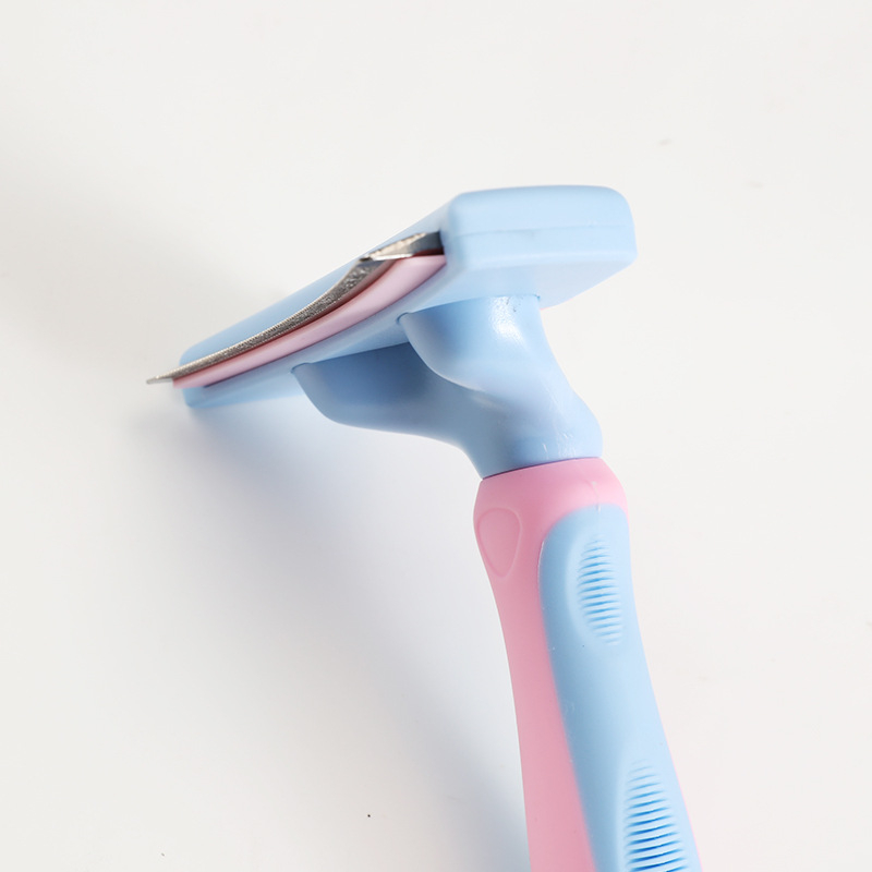 Pieptene pentru îndepărtarea părului la pisici și câini – descurcător, din oțel inoxidabil și plastic