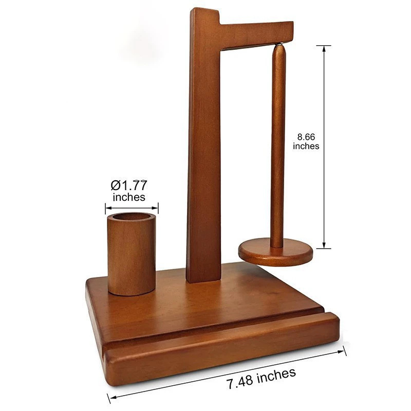 Дървен рафт за шпули и прежда с поставка за телефон за плетене