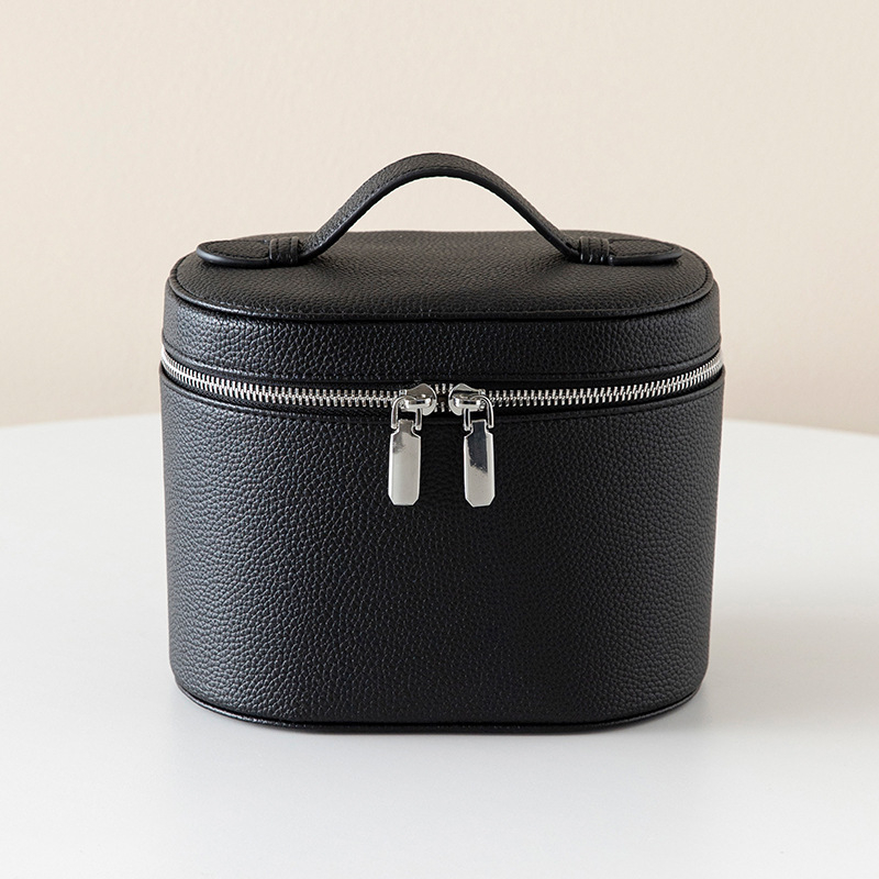PU kožna kozmetička torbica, ručno nošena, velika kapaciteta, prozračna, vodootporna, otporna na habanje (PU koža; podstava od poliester-pamuk; prozračna; vodootporna; otporna na habanje)