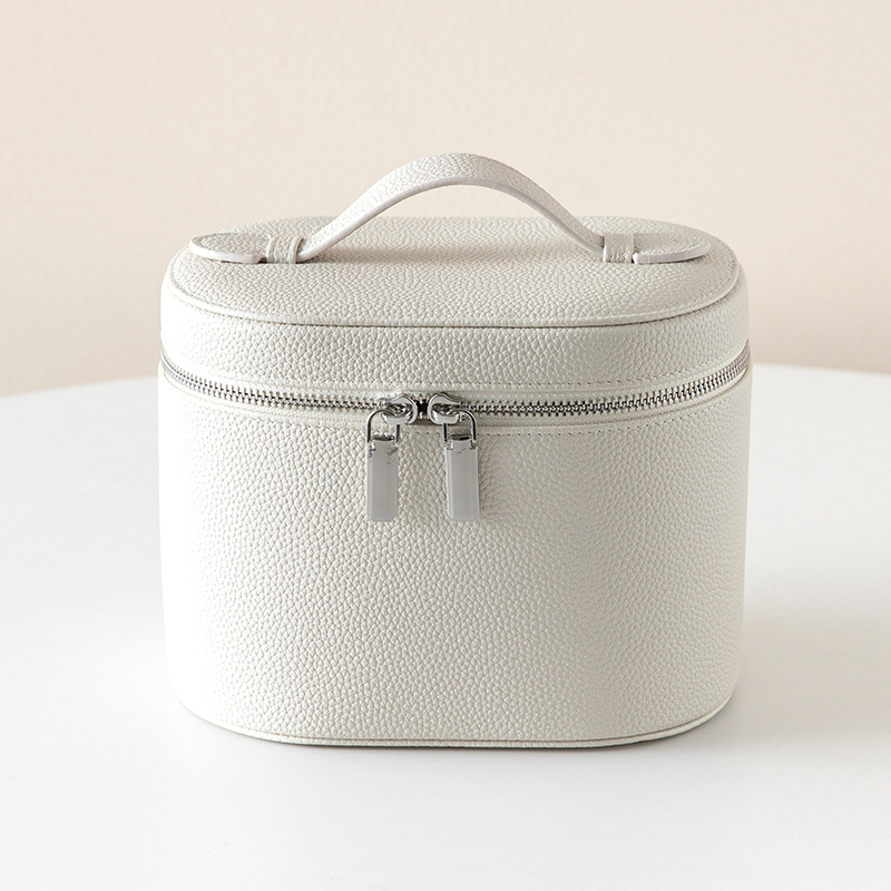 PU kožna kozmetička torbica, ručno nošena, velika kapaciteta, prozračna, vodootporna, otporna na habanje (PU koža; podstava od poliester-pamuk; prozračna; vodootporna; otporna na habanje)