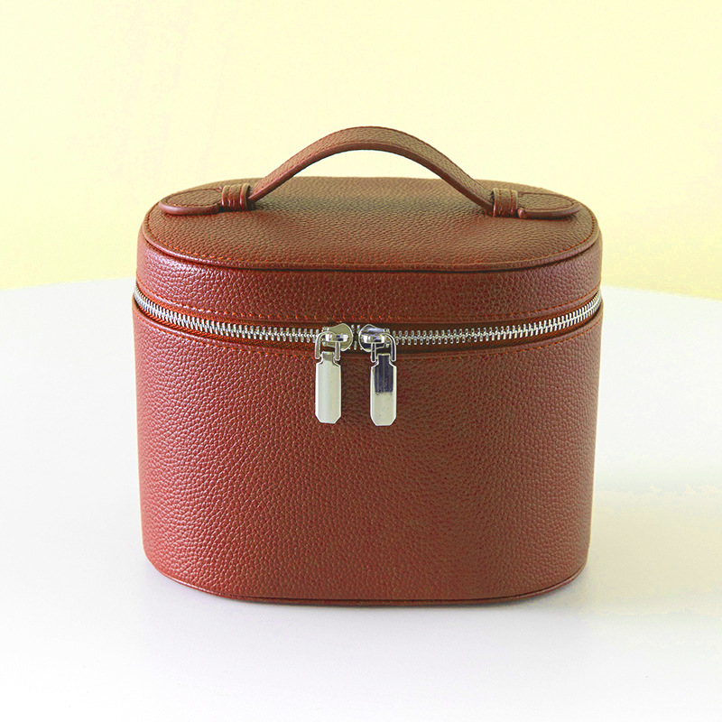 PU kožna kozmetička torbica, ručno nošena, velika kapaciteta, prozračna, vodootporna, otporna na habanje (PU koža; podstava od poliester-pamuk; prozračna; vodootporna; otporna na habanje)