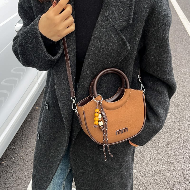 Geantă tip găleată din PU pentru femei, închidere cu fermoar, căptușeală poliester, buzunar intern cu fermoar și buzunar pentru telefon, curea crossbody