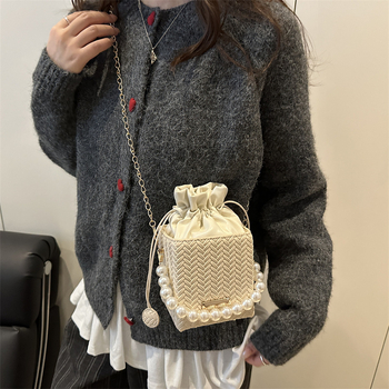 Geantă crossbody cu stil street-trend, închidere cu șnur, buzunar cu fermoar, fără căptușeală, curea o singură (stil street-trend; închidere cu șnur; buzunar cu fermoar; fără căptușeală; curea simplă)