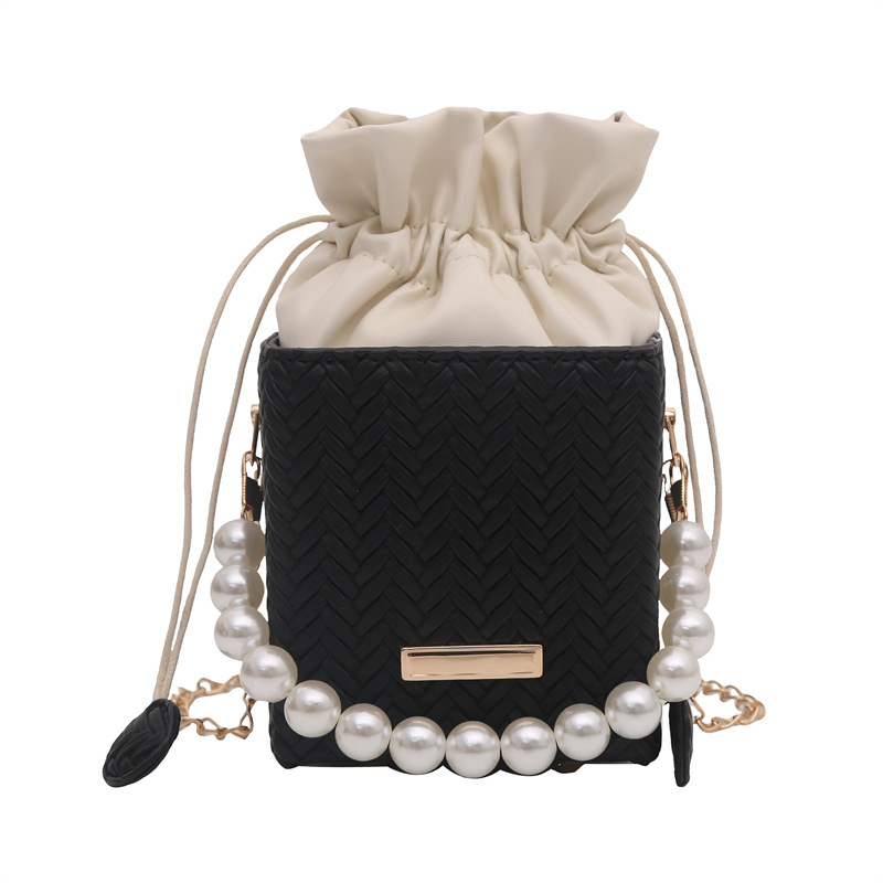Geantă crossbody cu stil street-trend, închidere cu șnur, buzunar cu fermoar, fără căptușeală, curea o singură (stil street-trend; închidere cu șnur; buzunar cu fermoar; fără căptușeală; curea simplă)