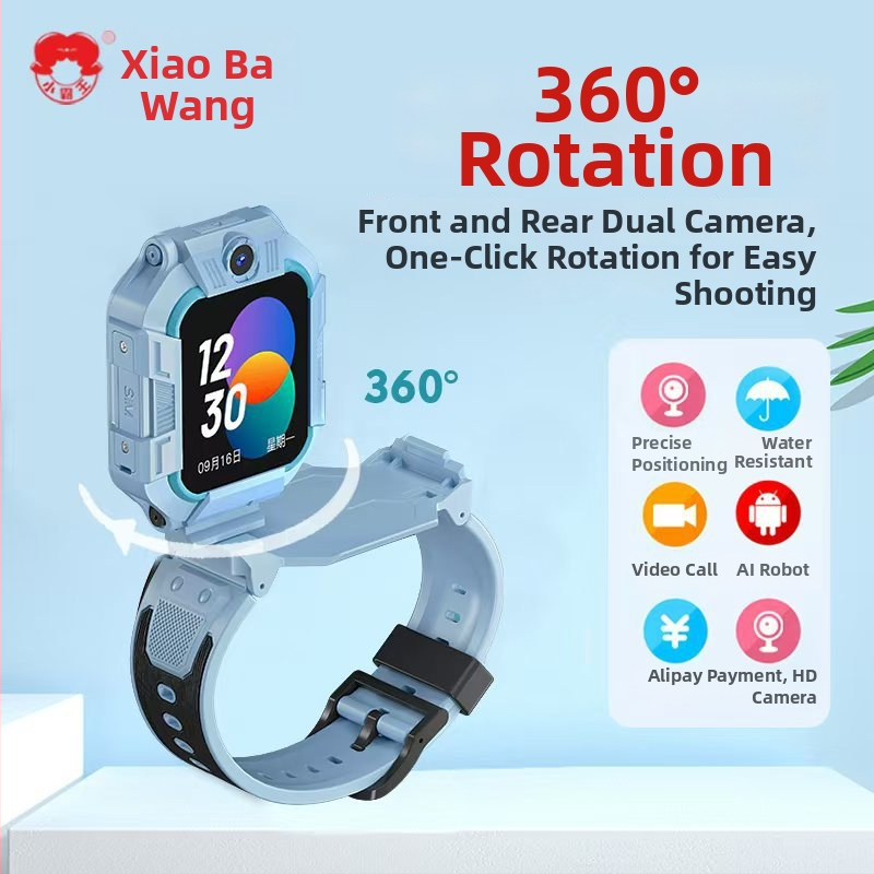 Детски смарт часовник с 4G, HD видео обаждания, GPS проследяване, IPS сензорен екран, слот за SIM карта
