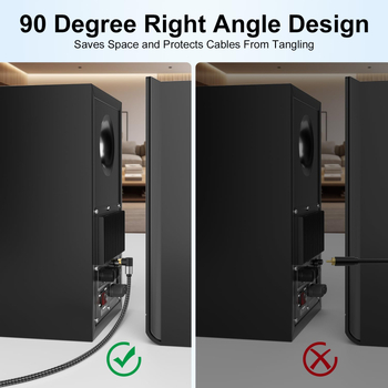 Digitális koaxiális audiókábel hajlított csatlakozóval és RCA csatlakozókkal, aranyozott, 6,35 mm-es interfész