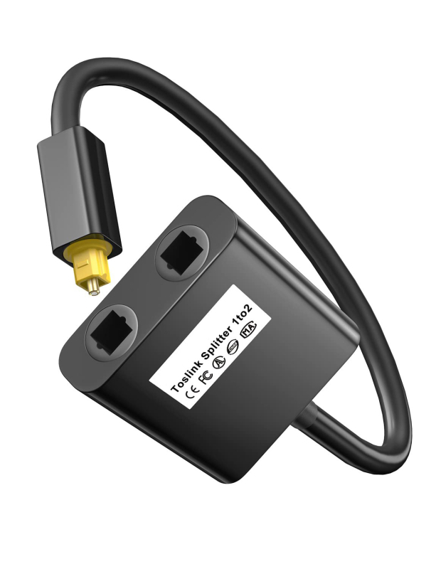 Toslink optički audio kabel splitter 1x2, kratak optički kabel