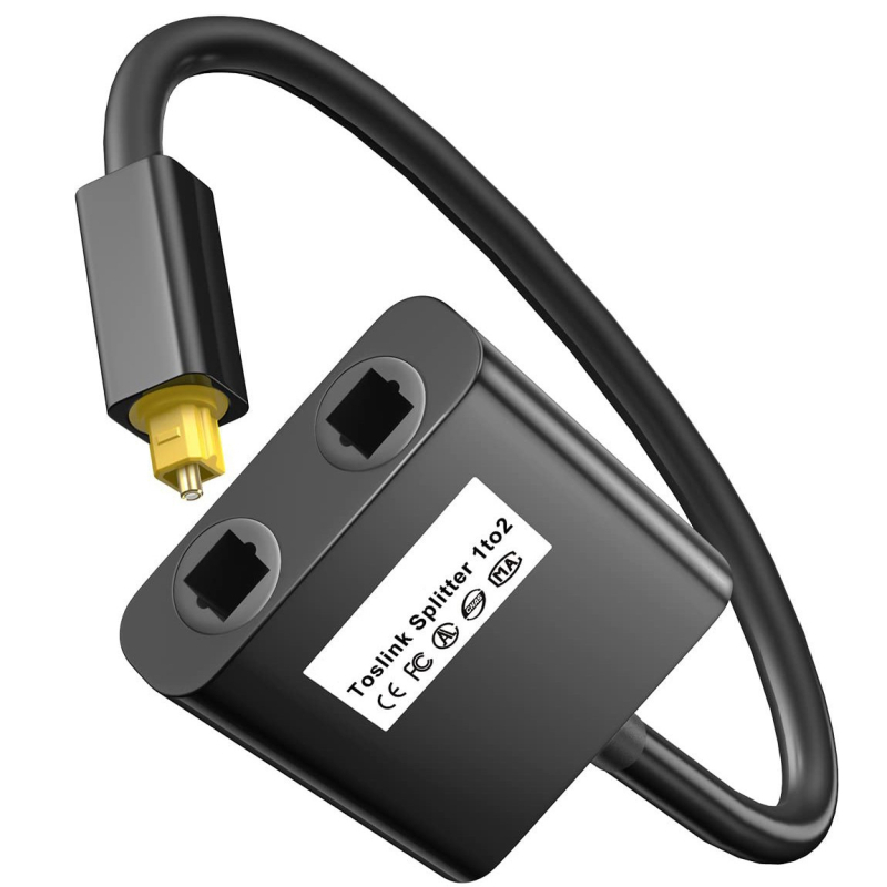 Toslink optički audio kabel splitter 1x2, kratak optički kabel