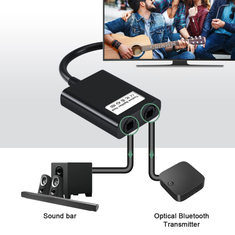 Toslink optički audio kabel splitter 1x2, kratak optički kabel