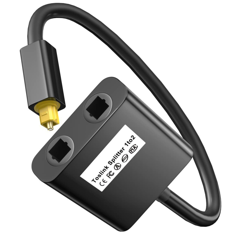 Toslink optički audio kabel splitter 1x2, kratak optički kabel
