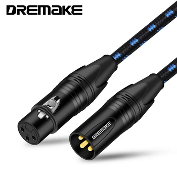 DREMAKE XLR audio kábel, konektory s pozlátením, vodiče z meďe bez kyslíka, ROHS certifikovaný
