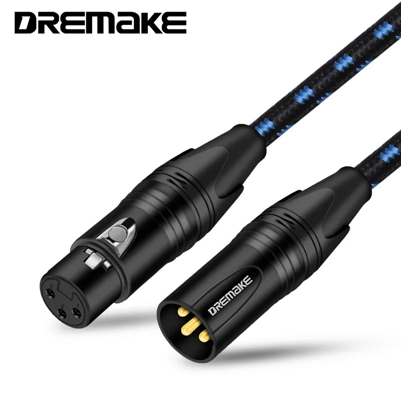 DREMAKE XLR audio kábel, konektory s pozlátením, vodiče z meďe bez kyslíka, ROHS certifikovaný