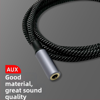 AUX auto audio kabel, 3,5 mm muški–ženski, 4 prstena, pozlaćeni