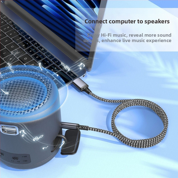 USB 3,5 mm audio kábel - zlaté kontakty, opletený meďný kábel, pre počítačové periférie